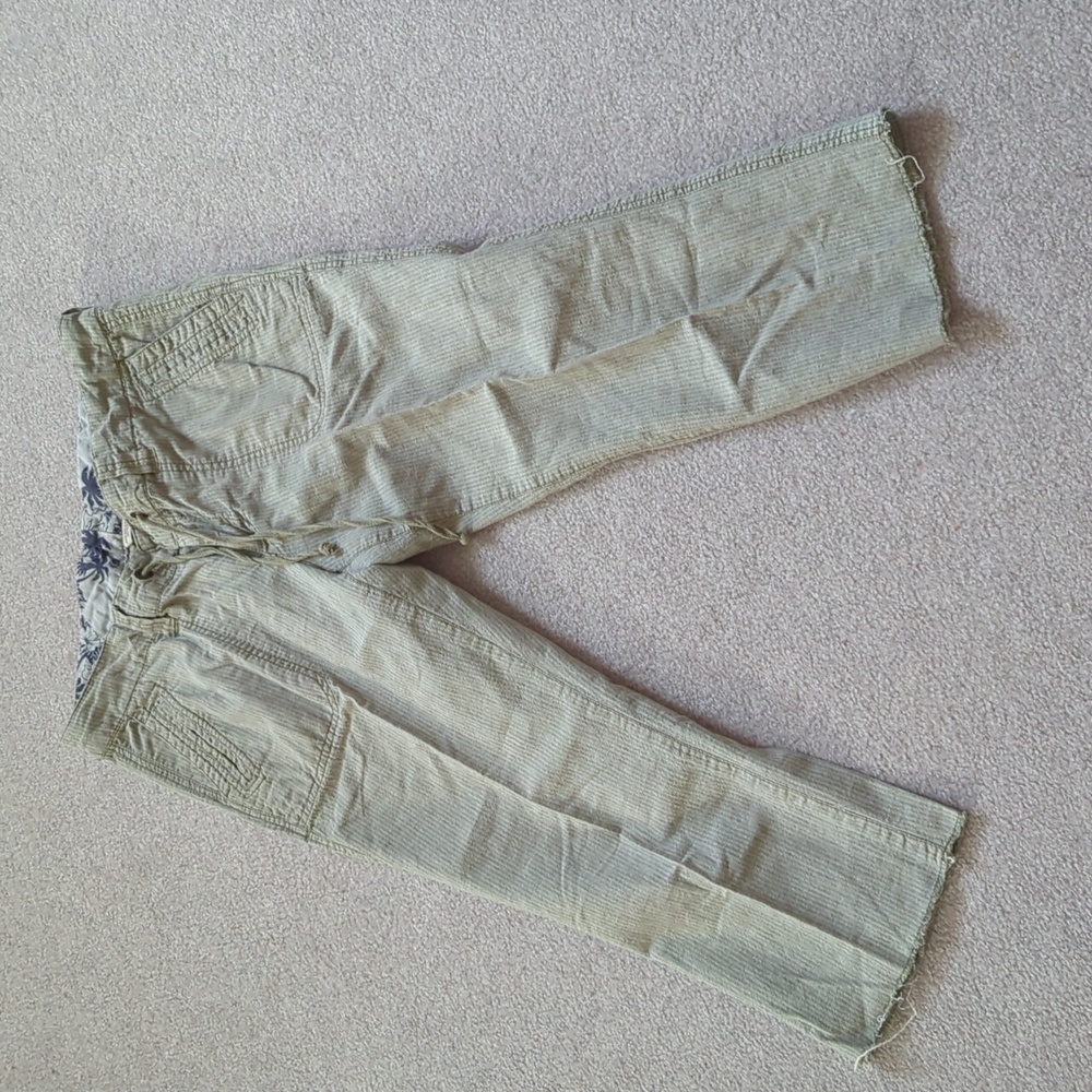 Vintage Y2K Low Rise Linen Cotton American Eagle Cropped Capri Pants